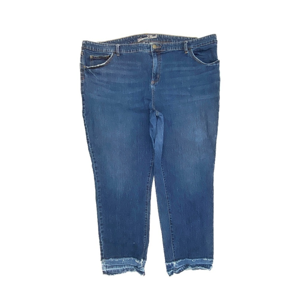 Universal Thread Boyfriend Double Raw Hem Women's size 24W Dark Blue Denim Jeans